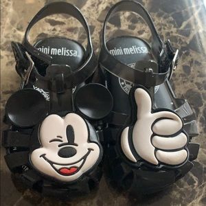 Black mini Melissa Mickey Mouse sandals